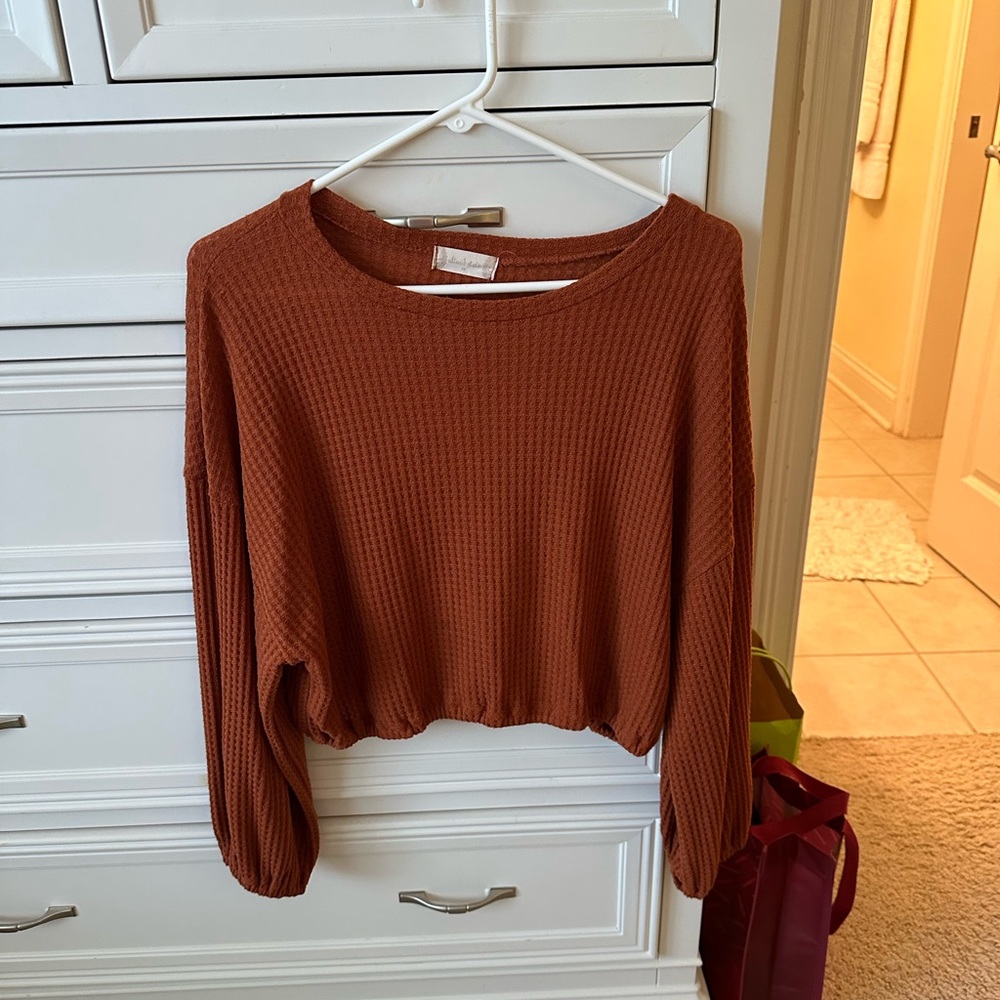 Altar’d State Burnt Orange Balloon Sleeve Sweater
